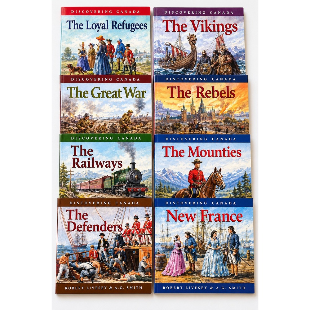 Discovering Canada Book Lot of 8 History Paperbacks Mounties Vikings Railway War